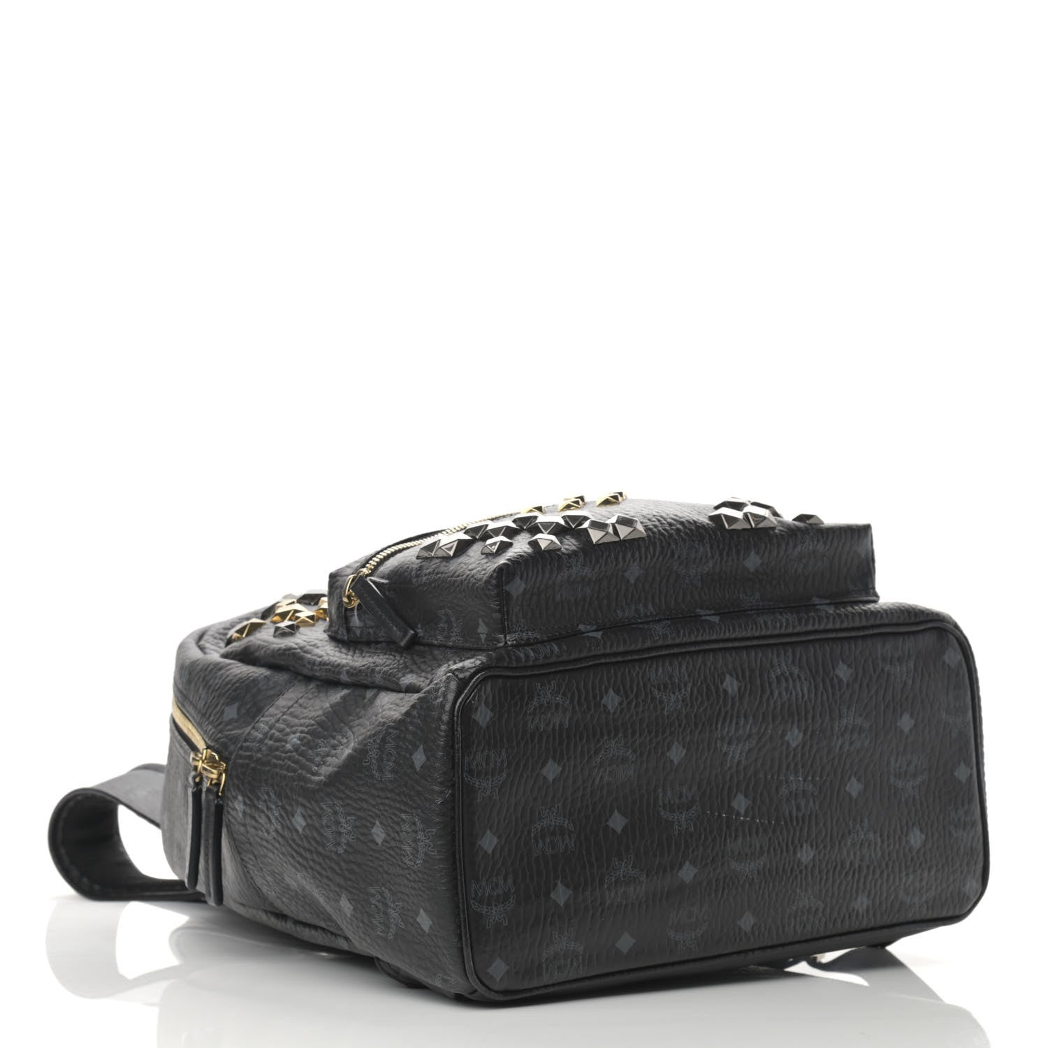 MCM Visetos Studded Medium Stark M Backpack Black 4 of 14