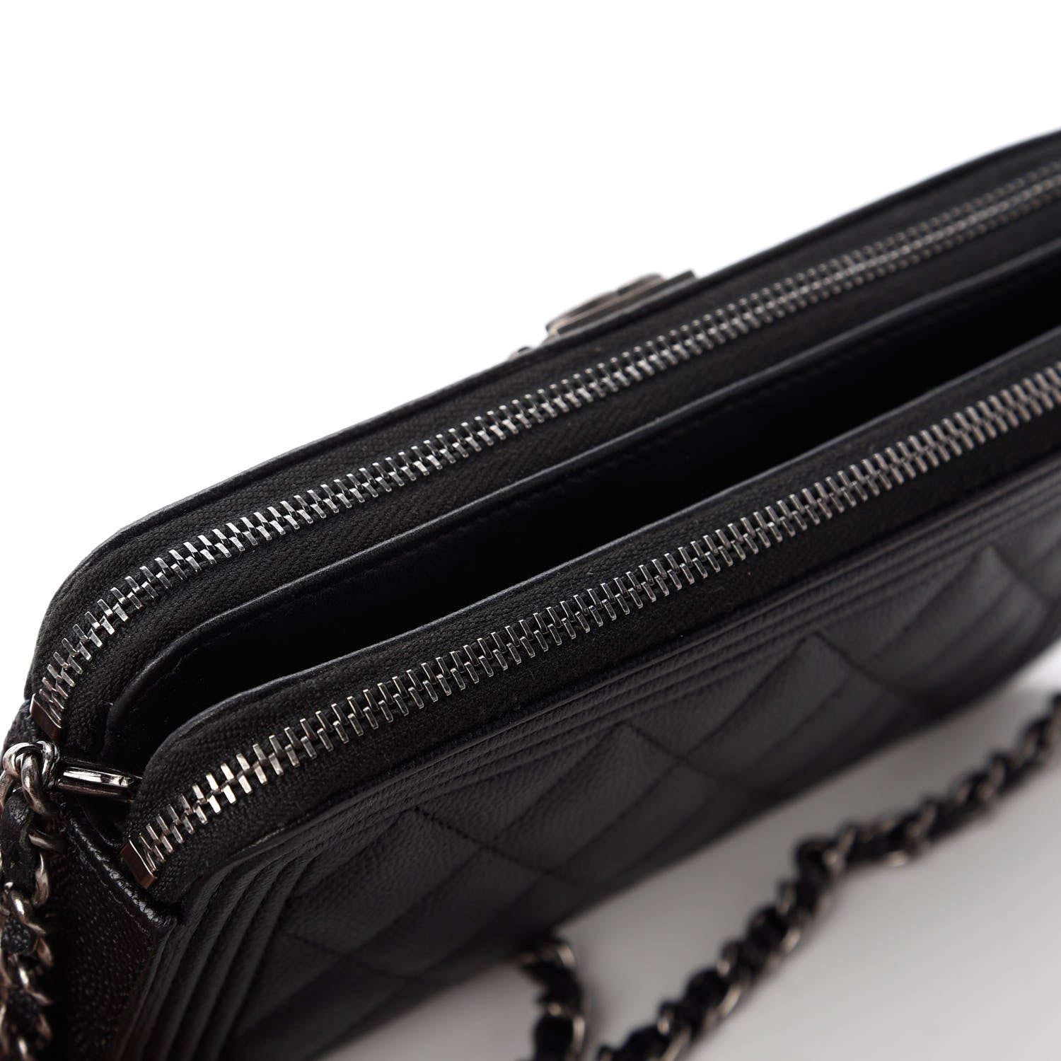 Chanel Caviar Quilted Small Boy Clutch With Chain Black 14 of 14