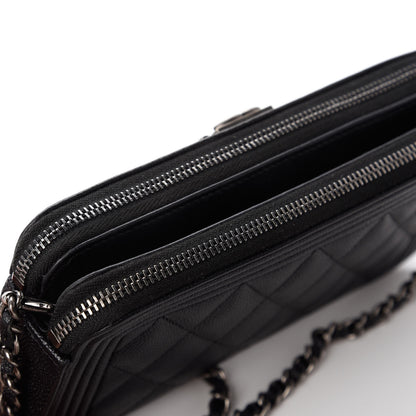 Chanel Caviar Quilted Small Boy Clutch With Chain Black 14 of 14