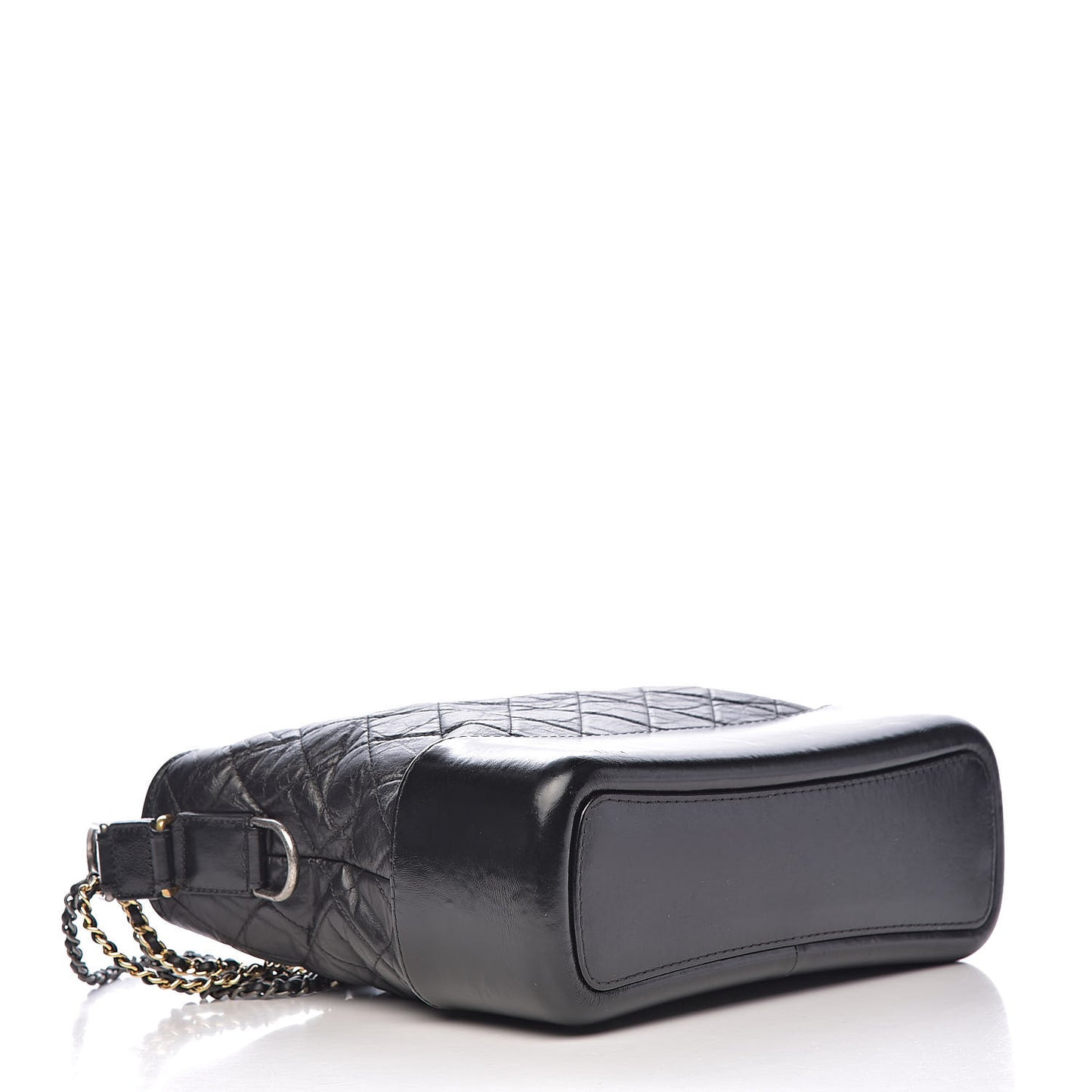 Aged Calfskin Quilted Medium Gabrielle Hobo Black