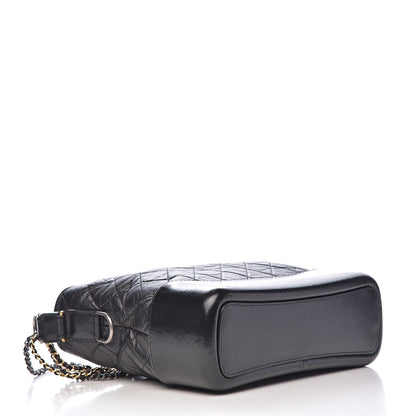 Chanel Aged Calfskin Quilted Medium Gabrielle Hobo Black 4 of 12