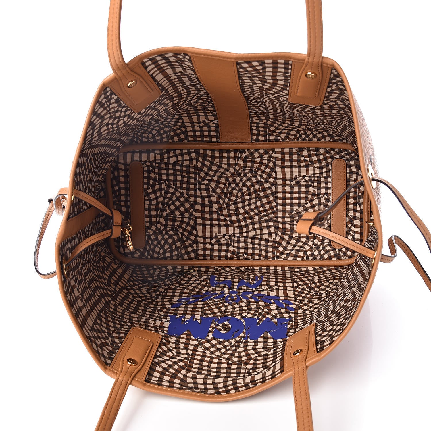 MCM Visetos Medium Liz Reversible Shopper Tote Cognac 10 of 16