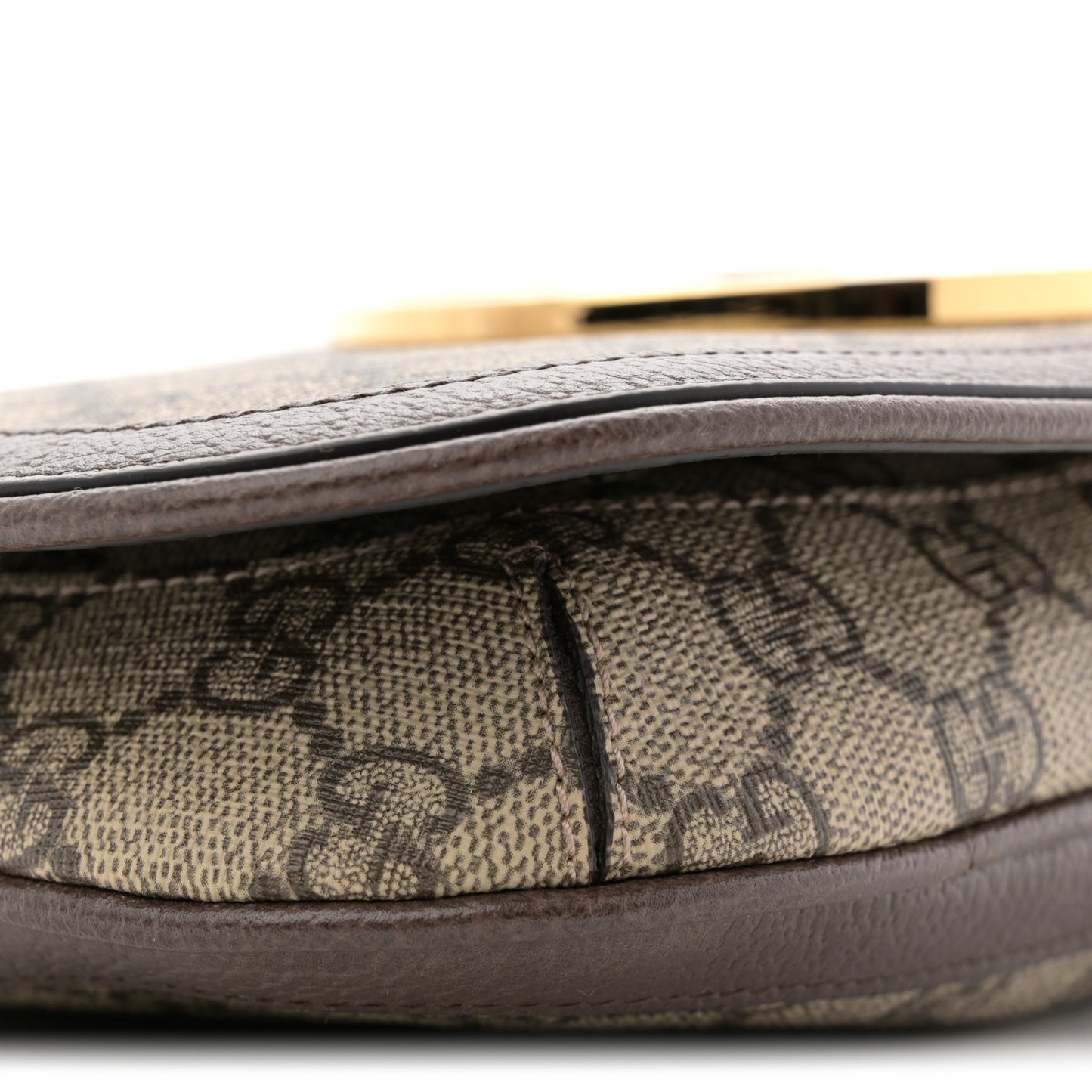 GG Supreme Monogram Textured Dollar Calfskin Blondie Chain Shoulder Flap Bag Beige Ebony New Acero
