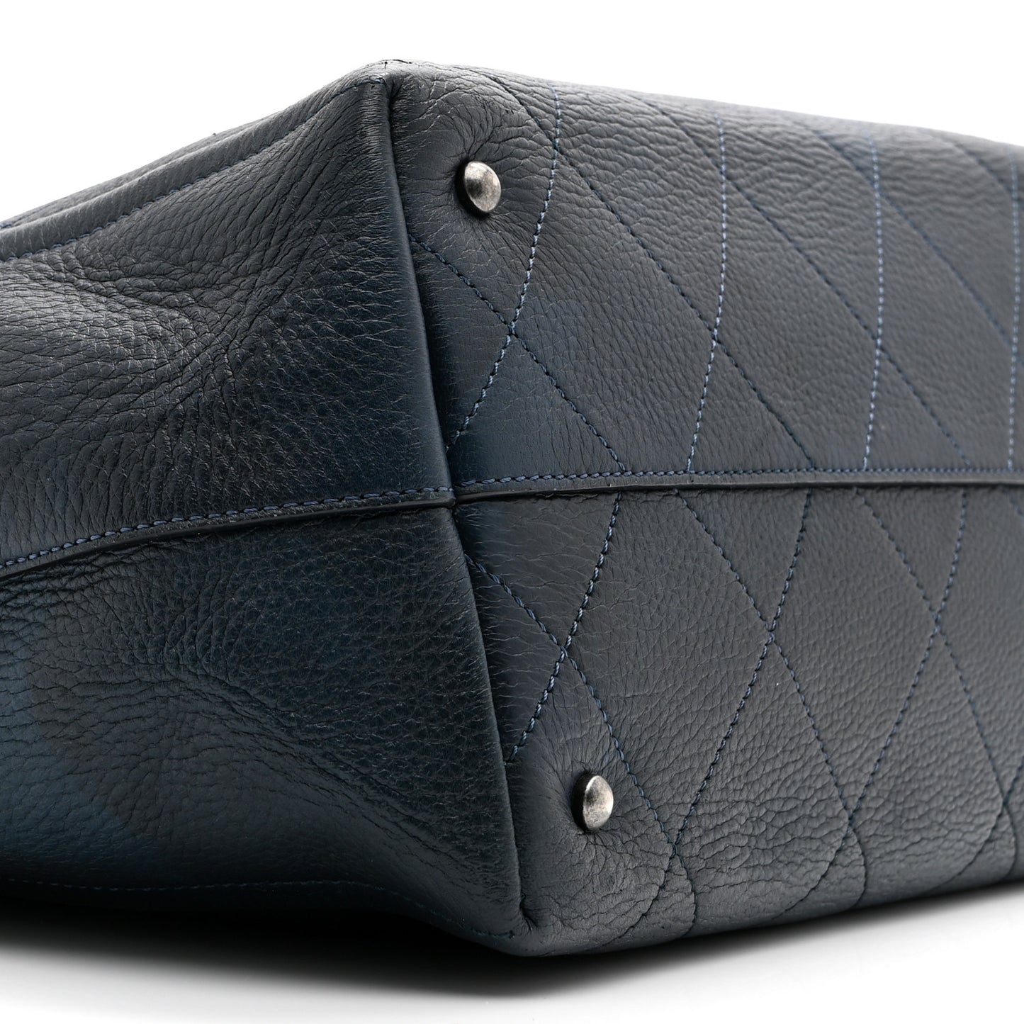 Deerskin Stitched Medium CC Shopping Tote Navy