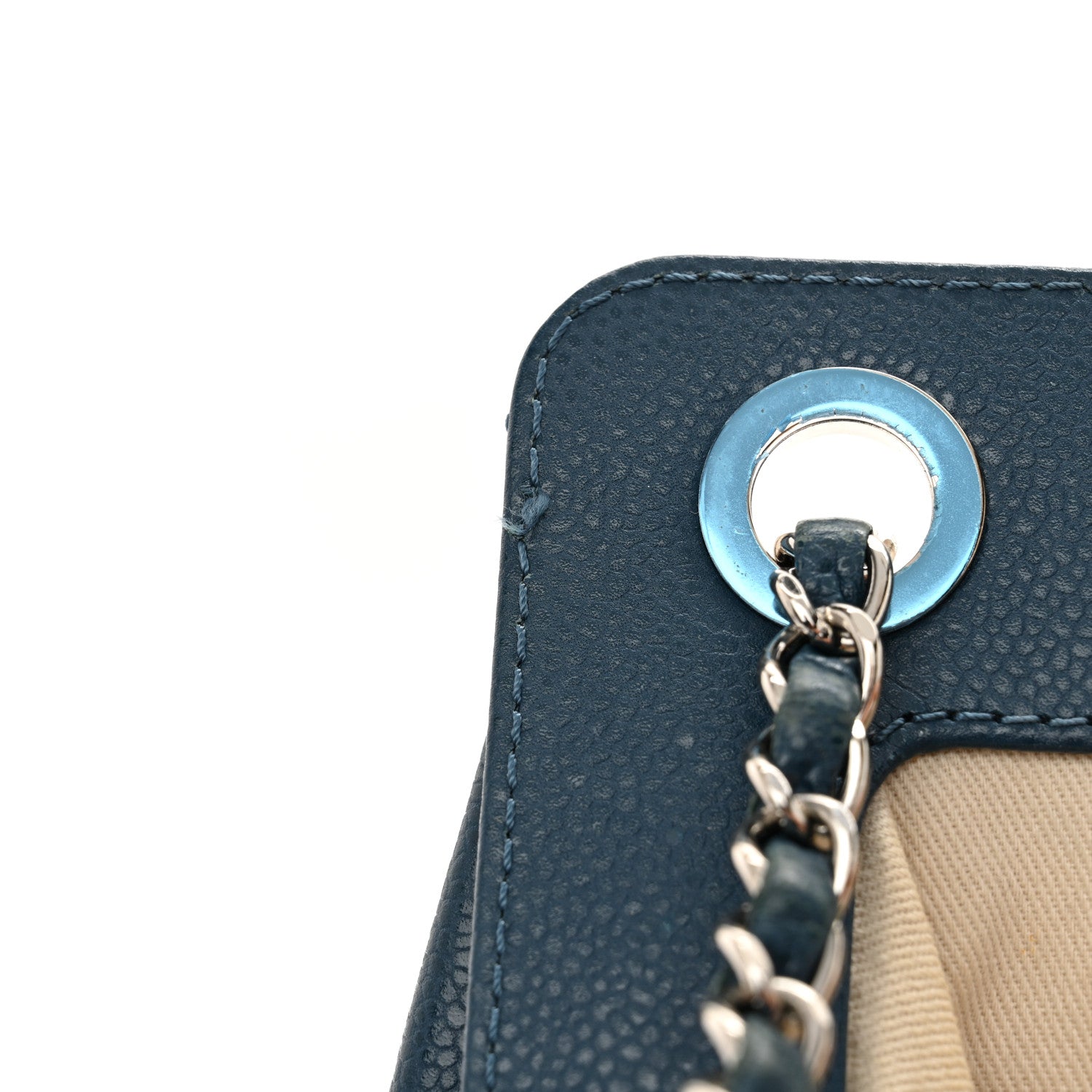 Chanel Caviar Quilted Timeless CC Shopping Tote Blue 12 of 16