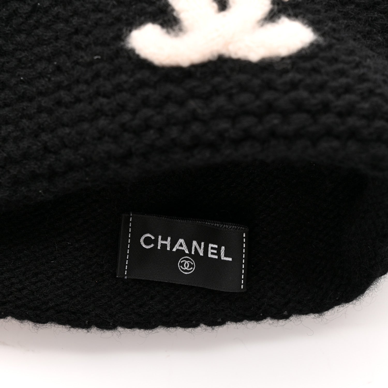 Chanel Cashmere CC Logo Beanie Hat Black 4 of 4