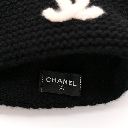 Chanel Cashmere CC Logo Beanie Hat Black 4 of 4