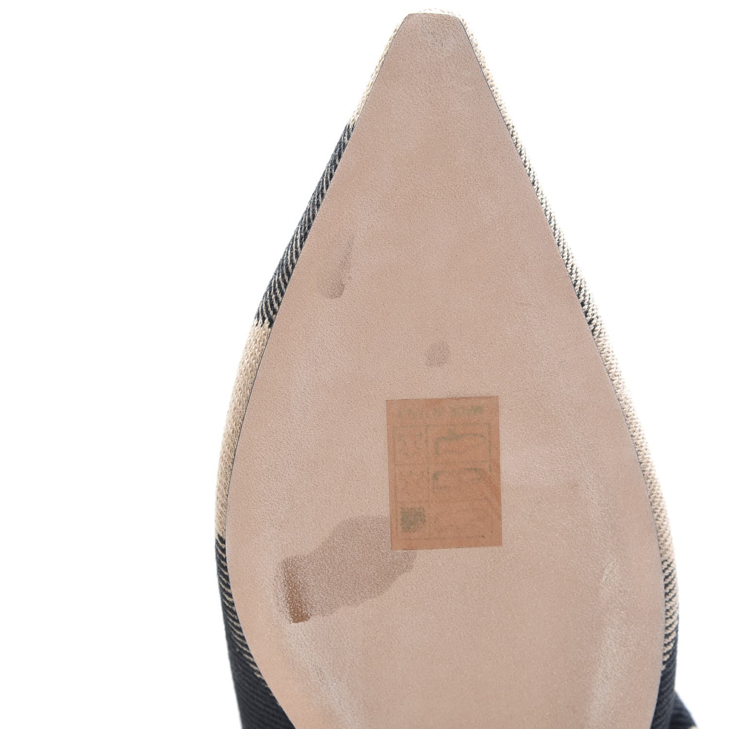 Christian Dior Cotton Ribbon Check'N'Dior J'Adior Slingback Ballet Flats 38 Black Beige 8 of 11