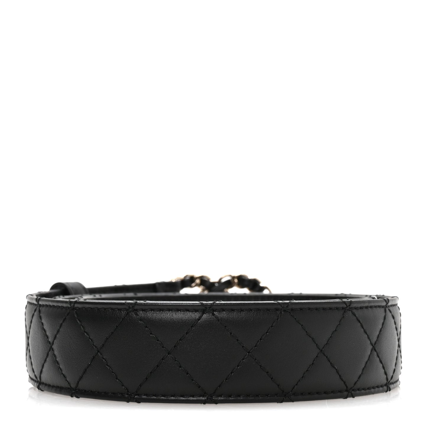 Calfskin Quilted CC Chain Belt 80 32 Black