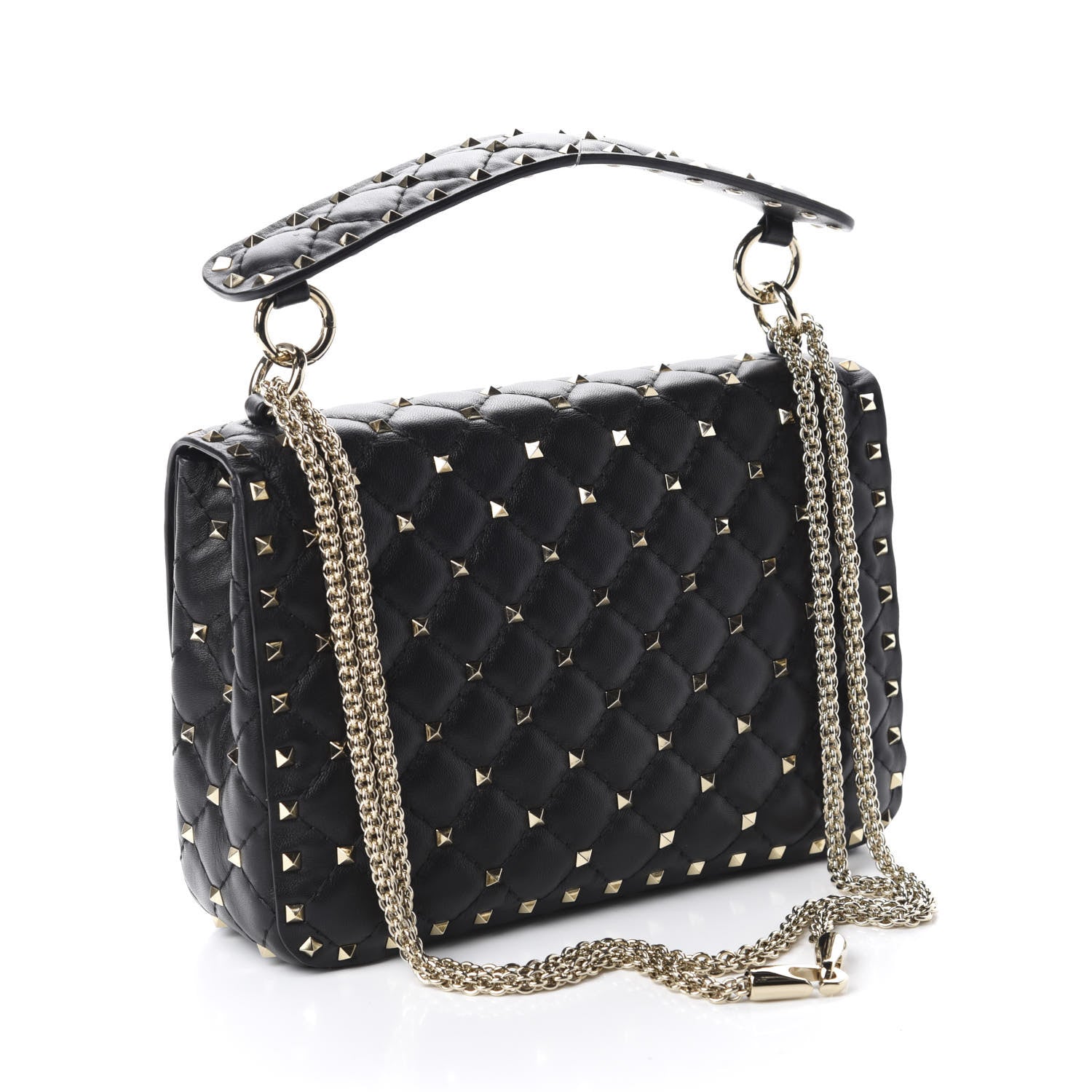 Valentino Garavani Lambskin Medium Rockstud Spike Shoulder Bag Black 3 of 9
