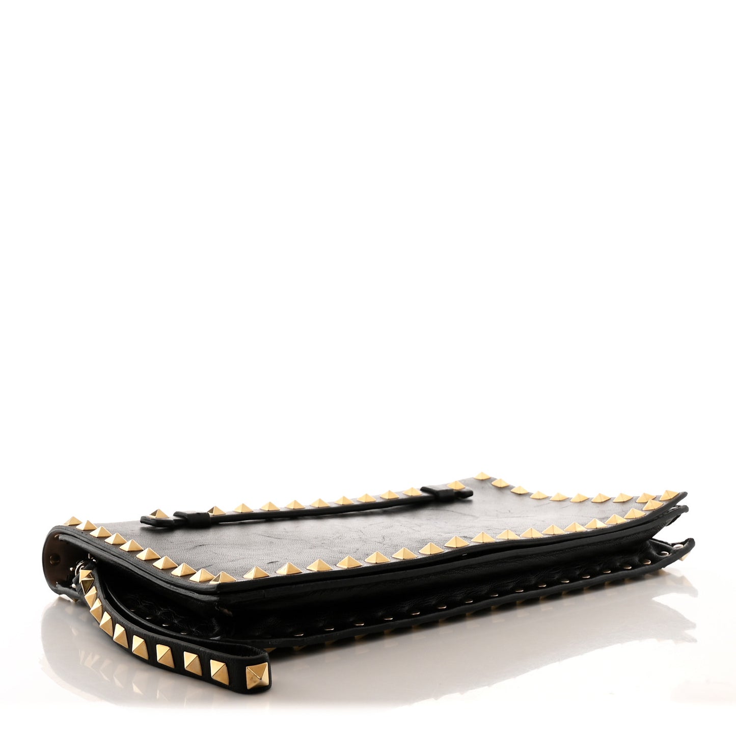 Nappa Rockstud Wristlet Clutch Black
