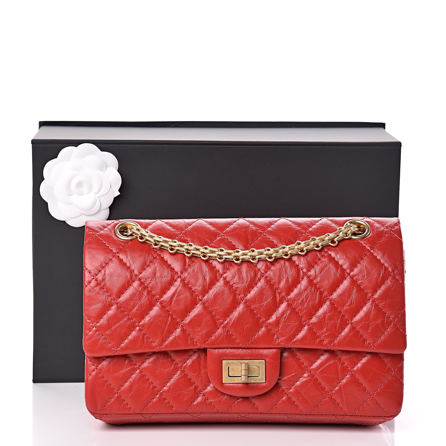 Chanel Aged Calfskin Quilted 2.55 Reissue 225 Flap Red 10 of 10