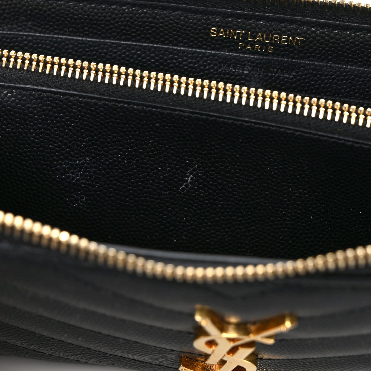 Grain De Poudre Matelasse Chevron Monogram Zip Around Wallet Black