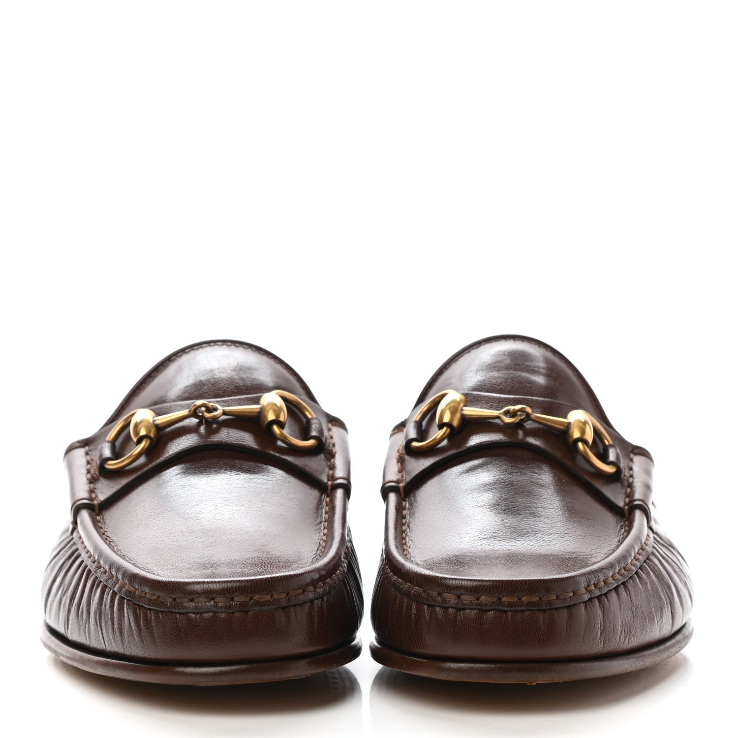 Gucci Goatskin Mens Horsebit Slippers 6.5 Light Brown 3 of 7