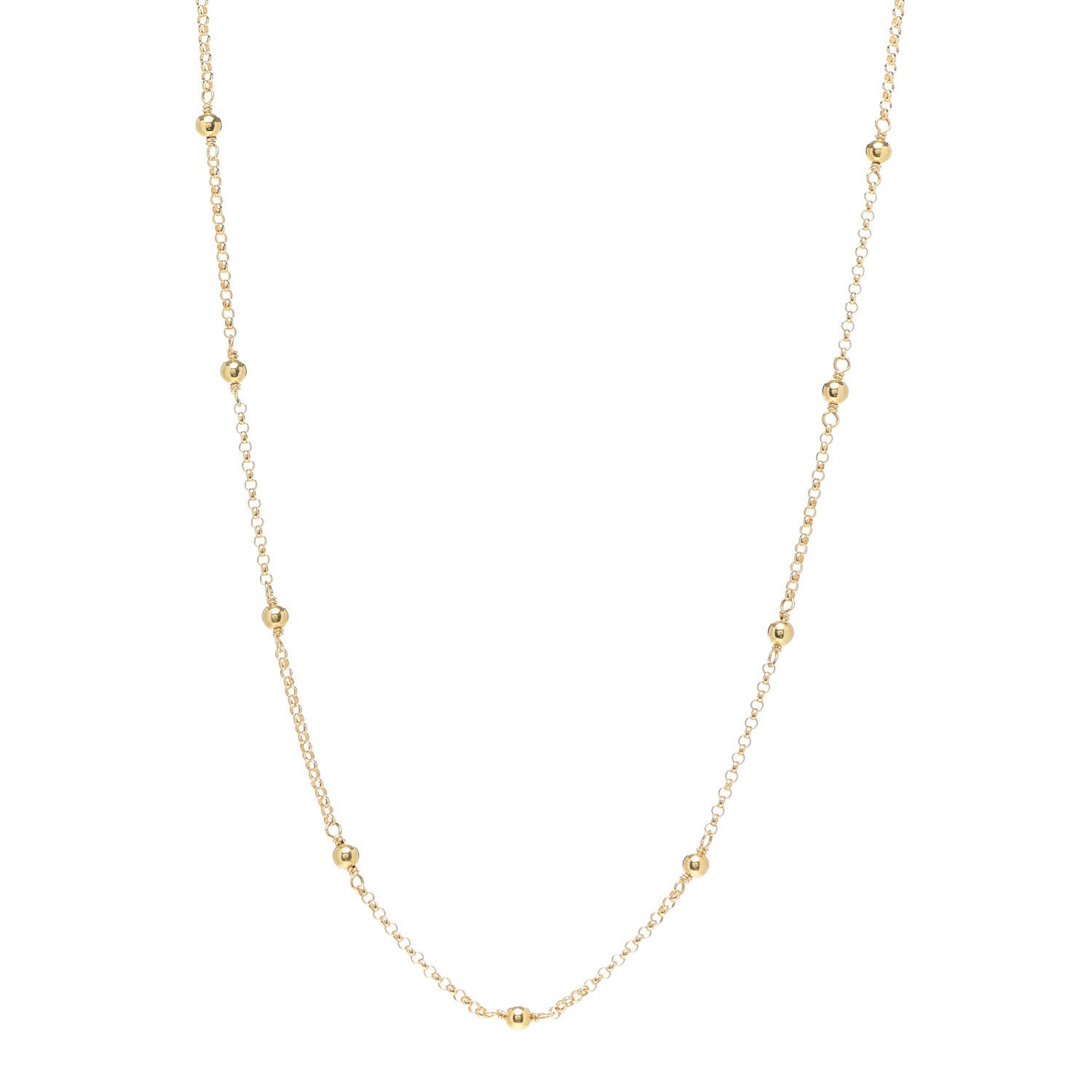 David Yurman 18K Yellow Gold Cable Collectibles Bead and Chain Necklace 1 of 5