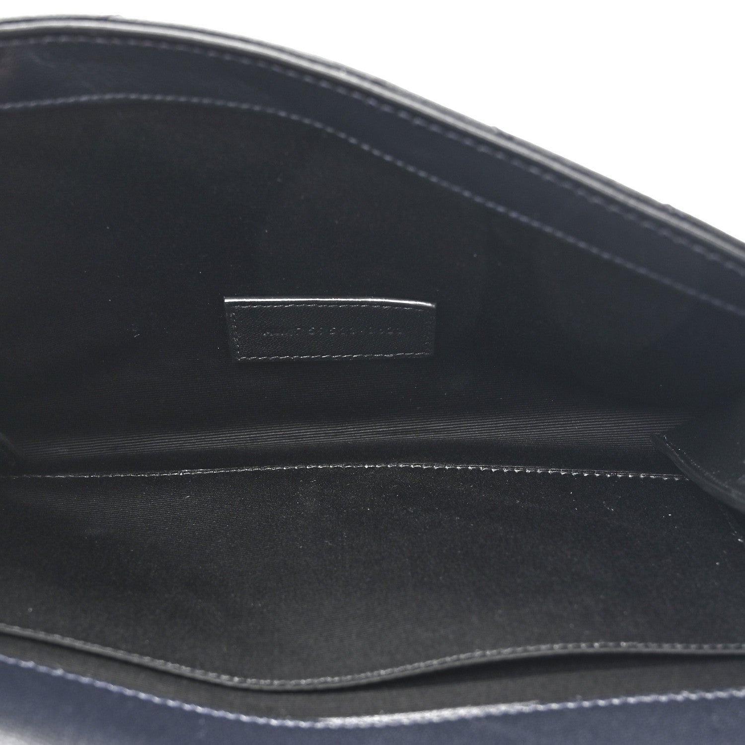 Saint Laurent Lambskin Matelasse Chevron Monogram Cassandre Flap Pouch Navy 5 of 8