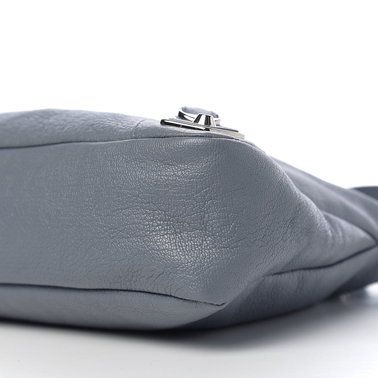 Chevre Silver Metallic Edge Hardware Town Bleu Acier