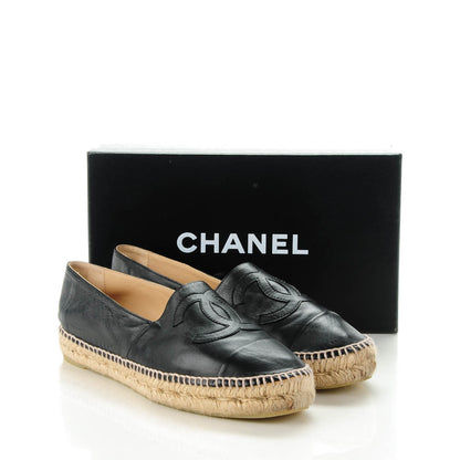 Chanel Lambskin CC Espadrilles 41 Black 2 of 11