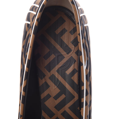 Fendi Lycra Film FF FFreedom Decollete Pumps 39.5 Tobacco Moro White 5 of 9