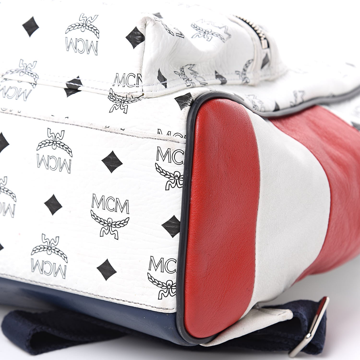 MCM Visetos Medium Stark Backpack White Red 8 of 21