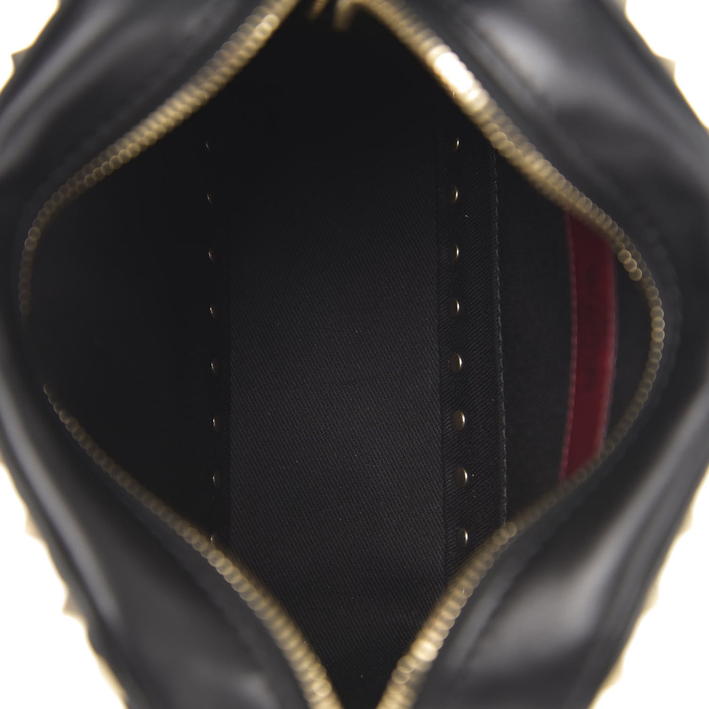 Calfskin Suede Rockstud Camera Crossbody Bag Black