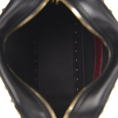 Valentino Garavani Calfskin Suede Rockstud Camera Crossbody Bag Black 5 of 9