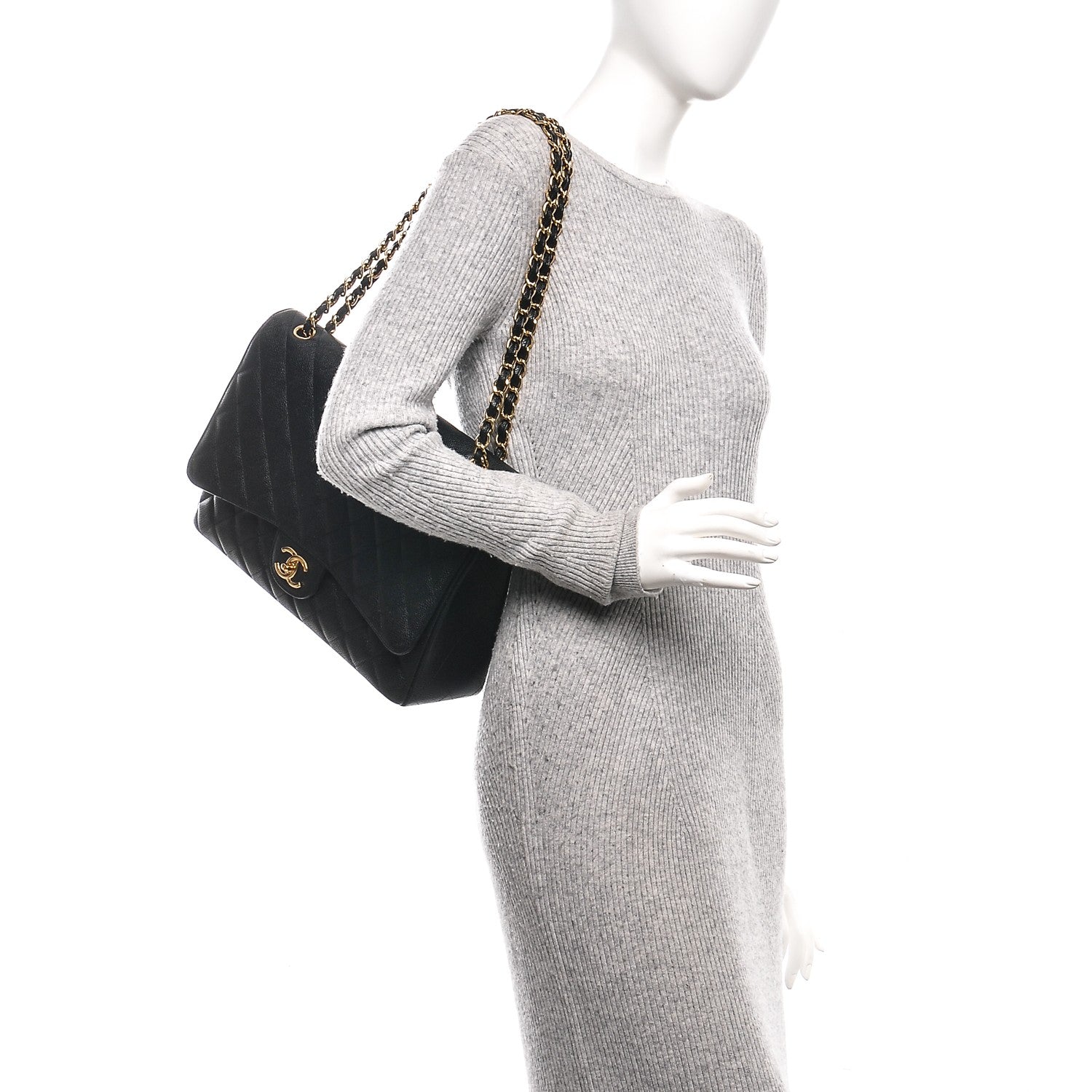 Chanel Caviar Quilted Maxi Double Flap Black 2 of 7