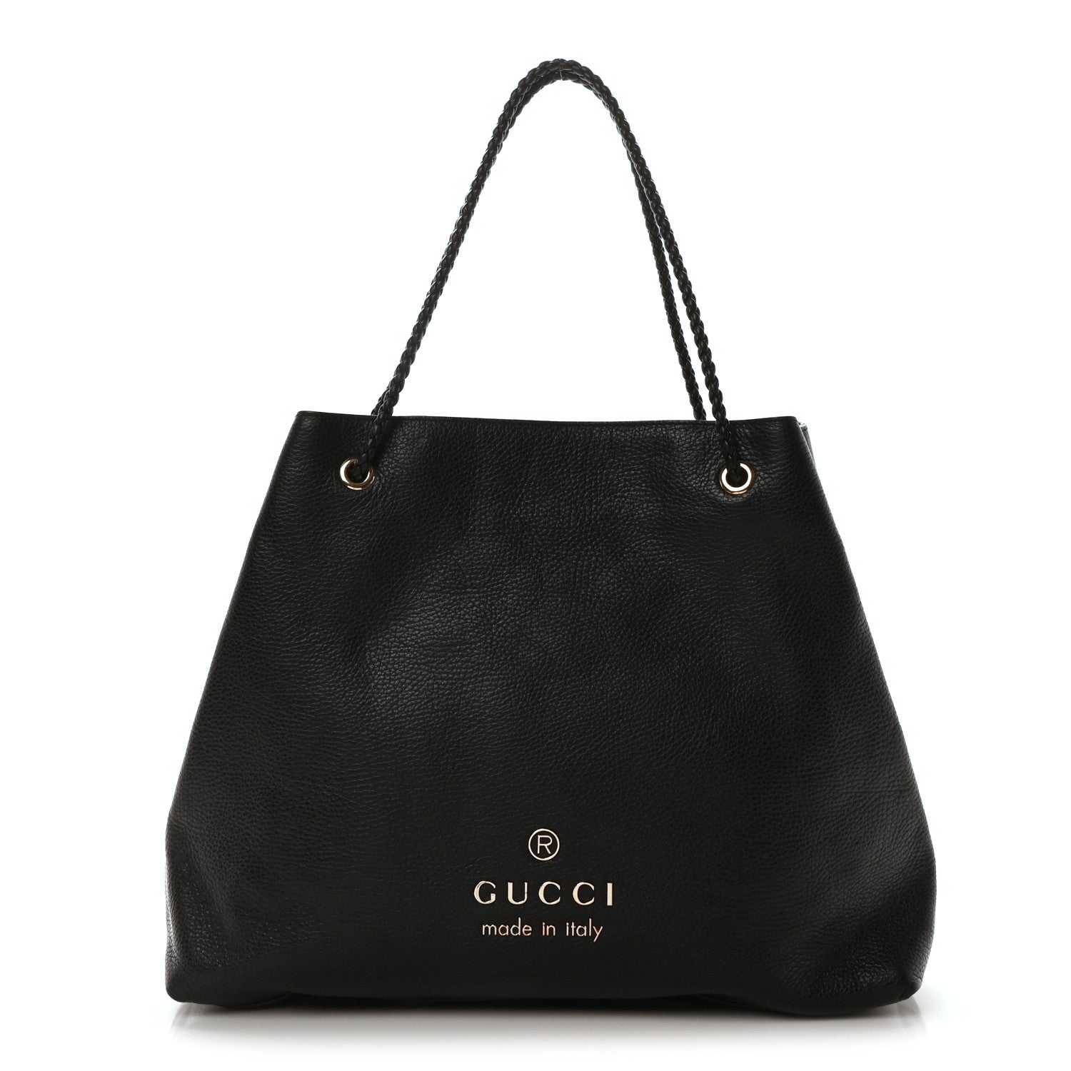 Gucci Calfskin Large Gifford Braided Handle Tote Black 1 of 10