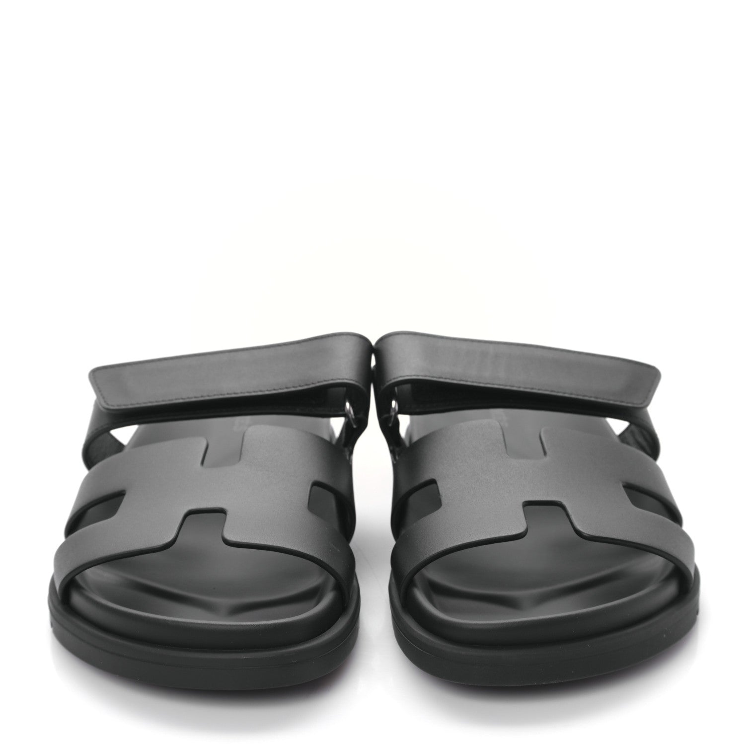 Hermes Calfskin Womens Chypre Sandals 37 Black 2 of 8