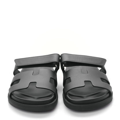 Hermes Calfskin Womens Chypre Sandals 37 Black 2 of 8