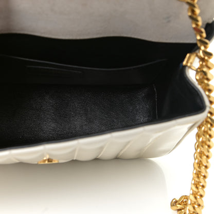Saint Laurent Patent Matelasse Monogram Large Vicky Chain Bag White 7 of 26