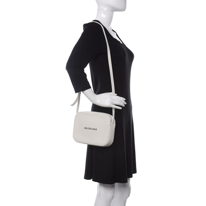 Balenciaga Calfskin Logo S Everyday Camera Bag White 2 of 14