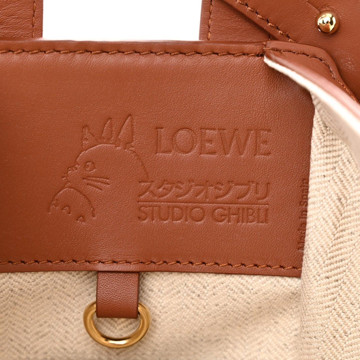 X HOWLS MOVING CASTLE Satin Calfskin Calcifer Hammock Shoulder Bag Rust