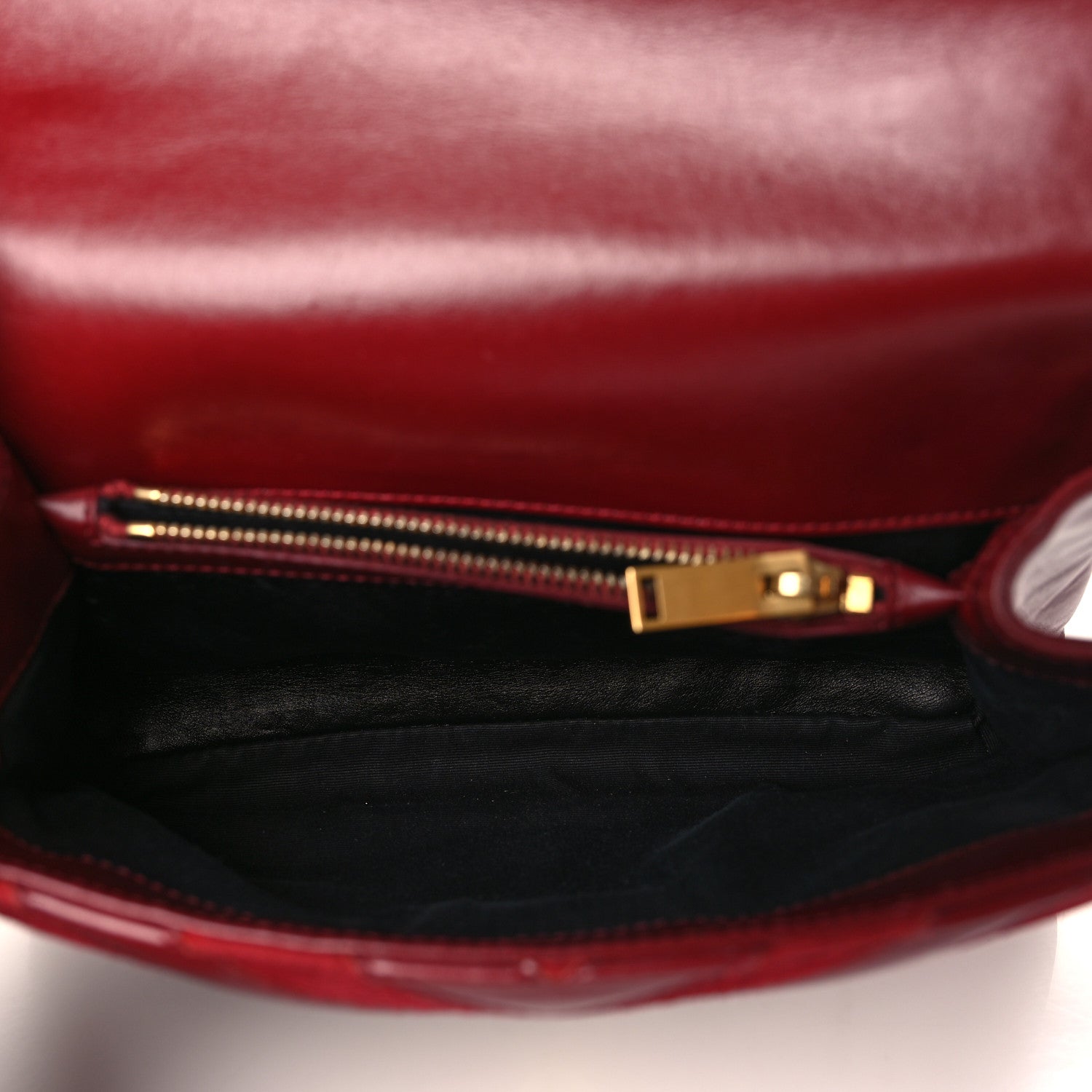 Saint Laurent Calfskin Suede Matelasse Chevron Medium Monogram College Bag Burgundy 5 of 10