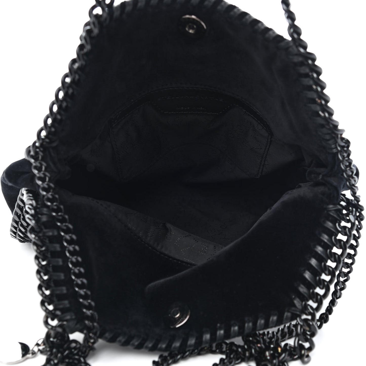 Velvet Mini Falabella Fold Over Tote Black