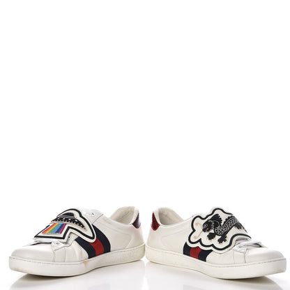 Gucci Calfskin Ayers Web UFO Dragon Embroidered Mens Ace Sneakers 7 White 5 of 17