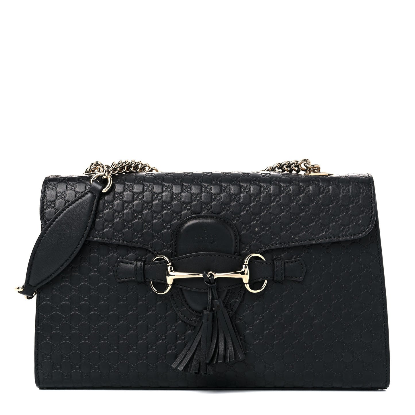 Microguccissima Medium Emily Chain Shoulder Bag Black