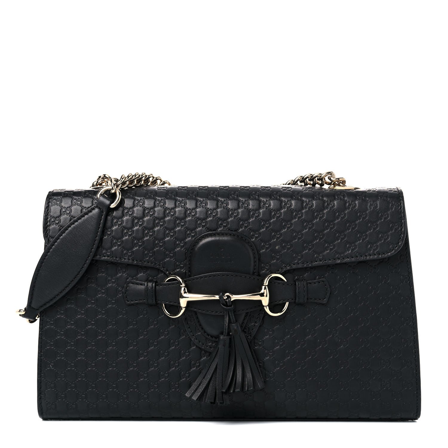 Gucci Microguccissima Medium Emily Chain Shoulder Bag Black 1 of 16