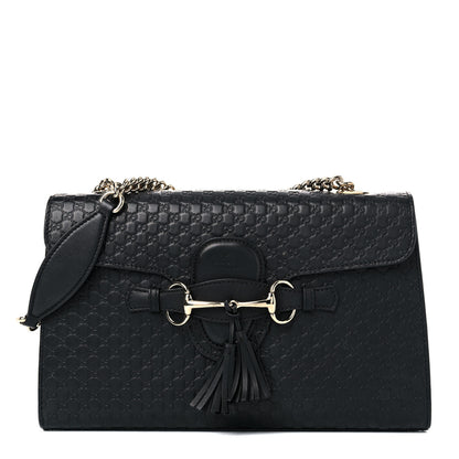 Gucci Microguccissima Medium Emily Chain Shoulder Bag Black 1 of 16