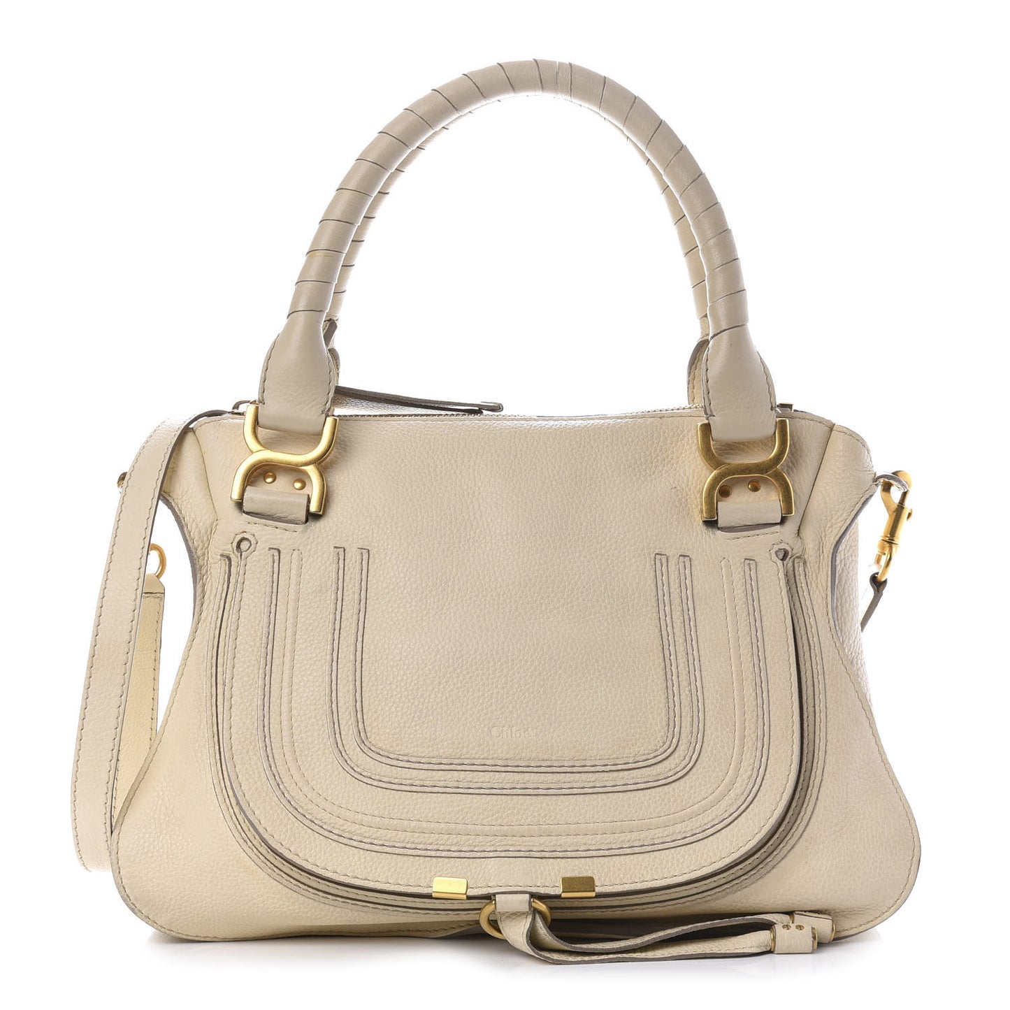 Calfskin Medium Marcie Satchel Cream