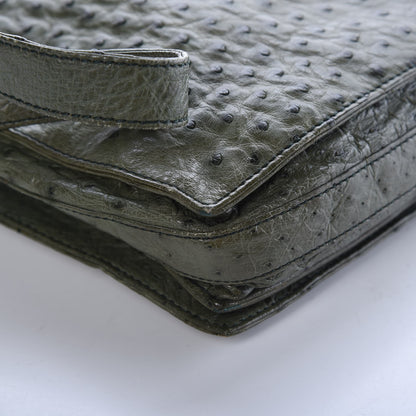 Loewe Ostrich Drawstring Flamenco Shoulder Bag Green 11 of 11