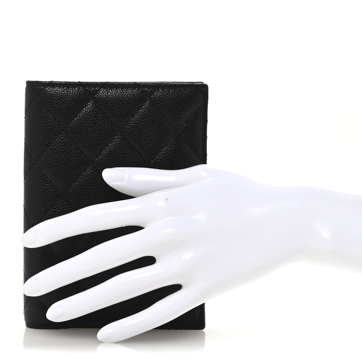 Caviar Quilted Passport Holder Black