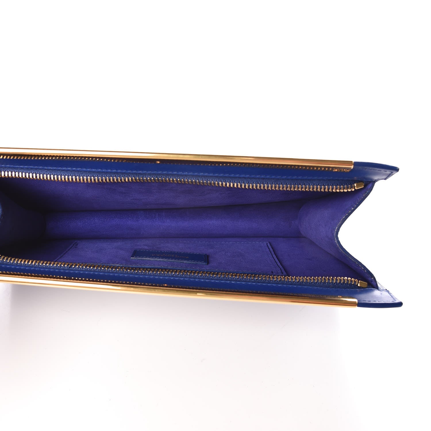 Saint Laurent Calfskin Lutetia Clutch Royal Blue 5 of 10