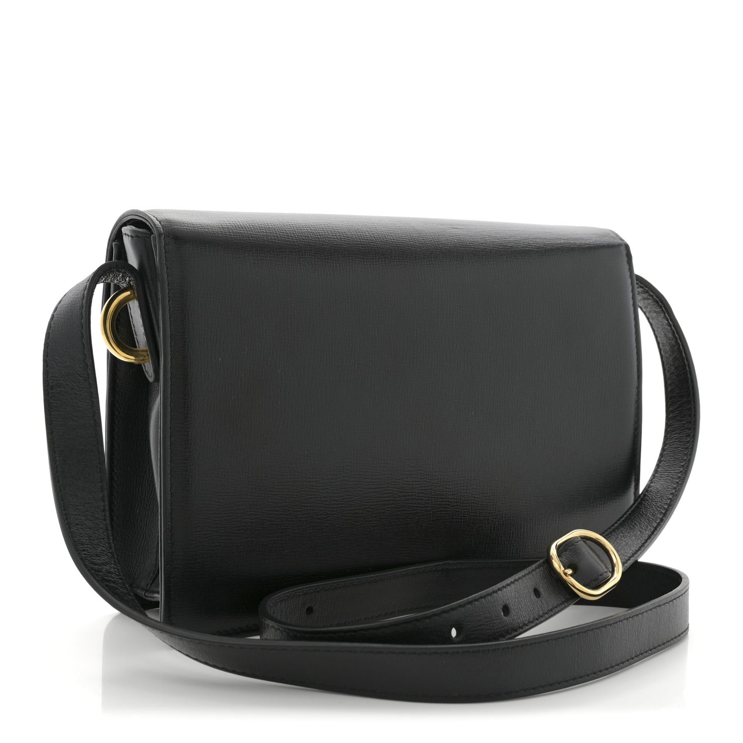 Textured Calfskin Small Torchon GG Ring Shoulder Bag Black