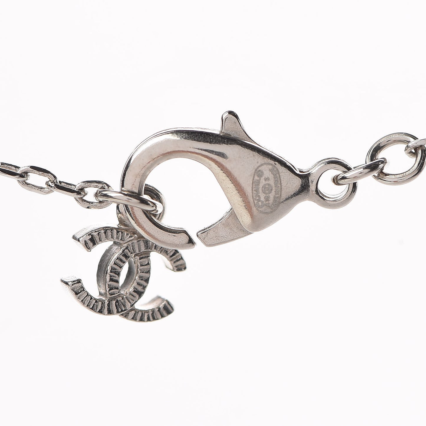 CC Crystal Teardrop Necklace Silver