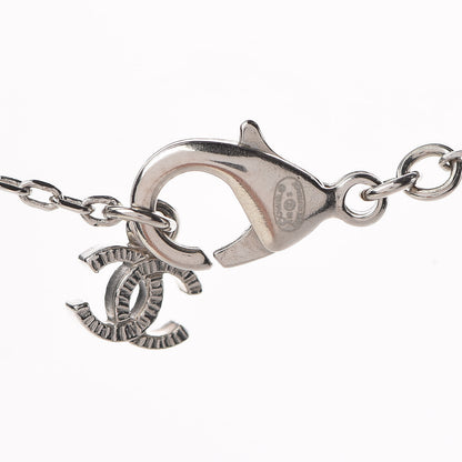 Chanel CC Crystal Teardrop Necklace Silver 5 of 6