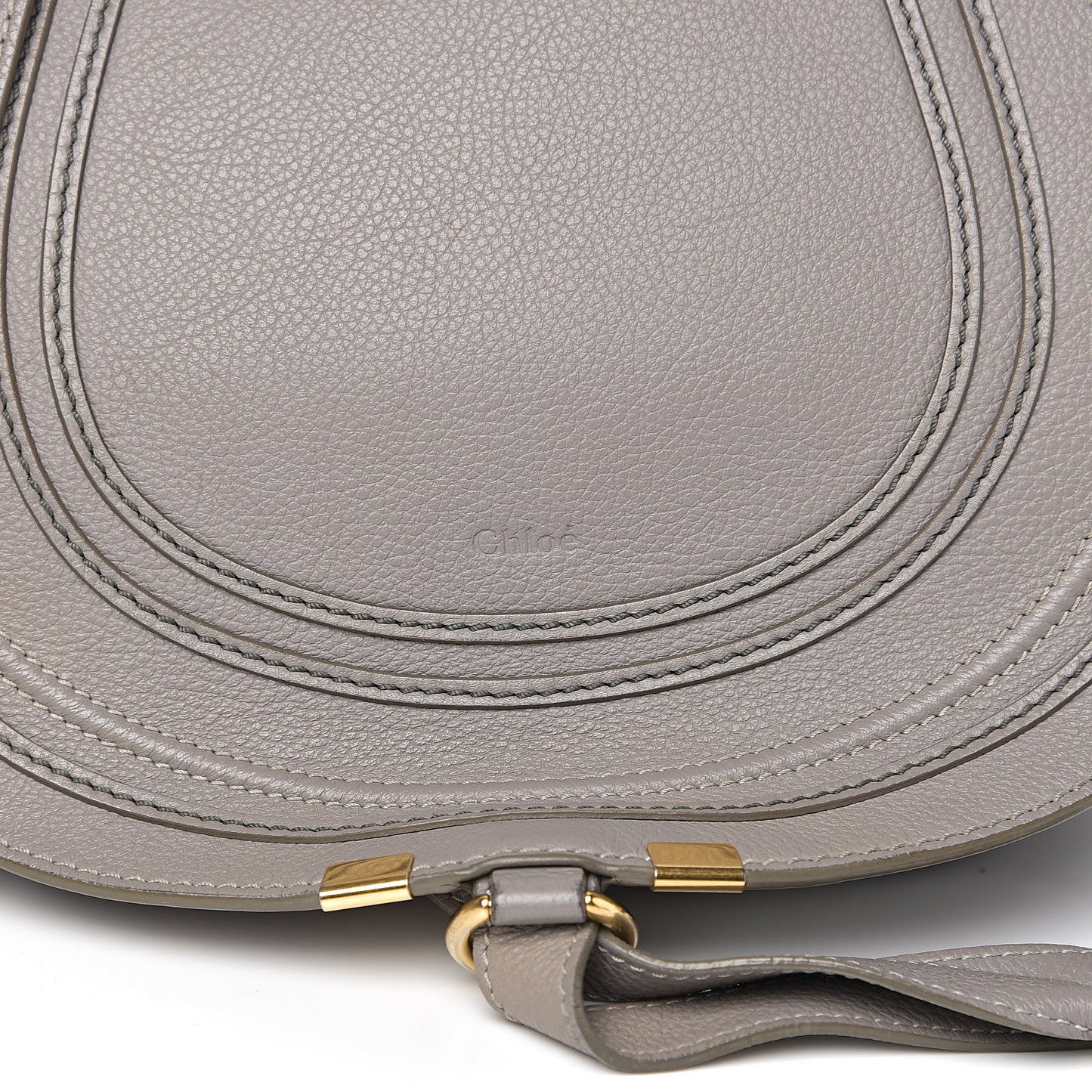 Calfskin Medium Marcie Round Crossbody Bag Cashmere Grey