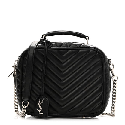 Saint Laurent Lambskin Matelasse Chevron Lunchbox Bag Black 1 of 9