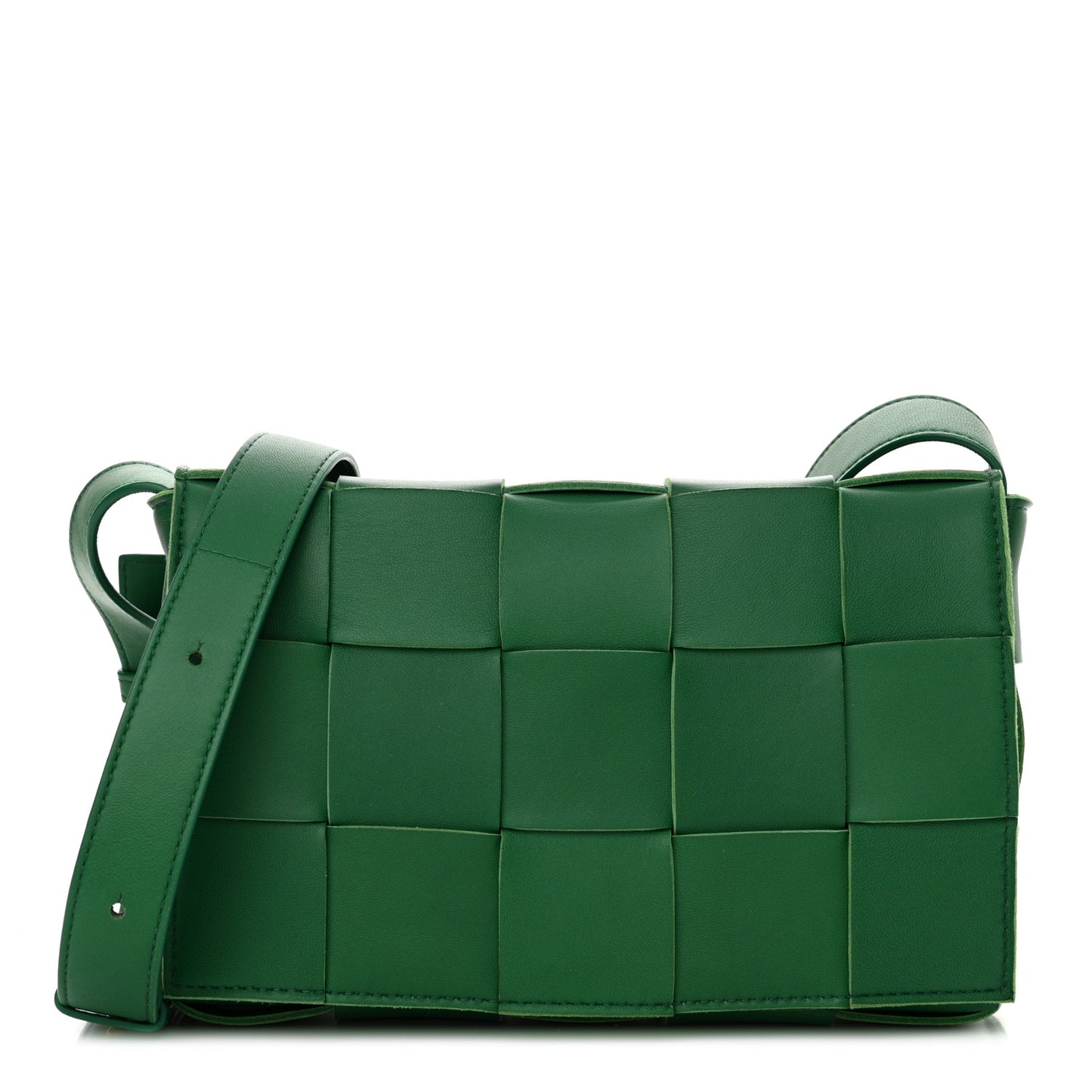 Lambskin Maxi Intrecciato Cassette Crossbody Bag Racing Green