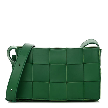 Bottega Veneta Lambskin Maxi Intrecciato Cassette Crossbody Bag Racing Green 1 of 13